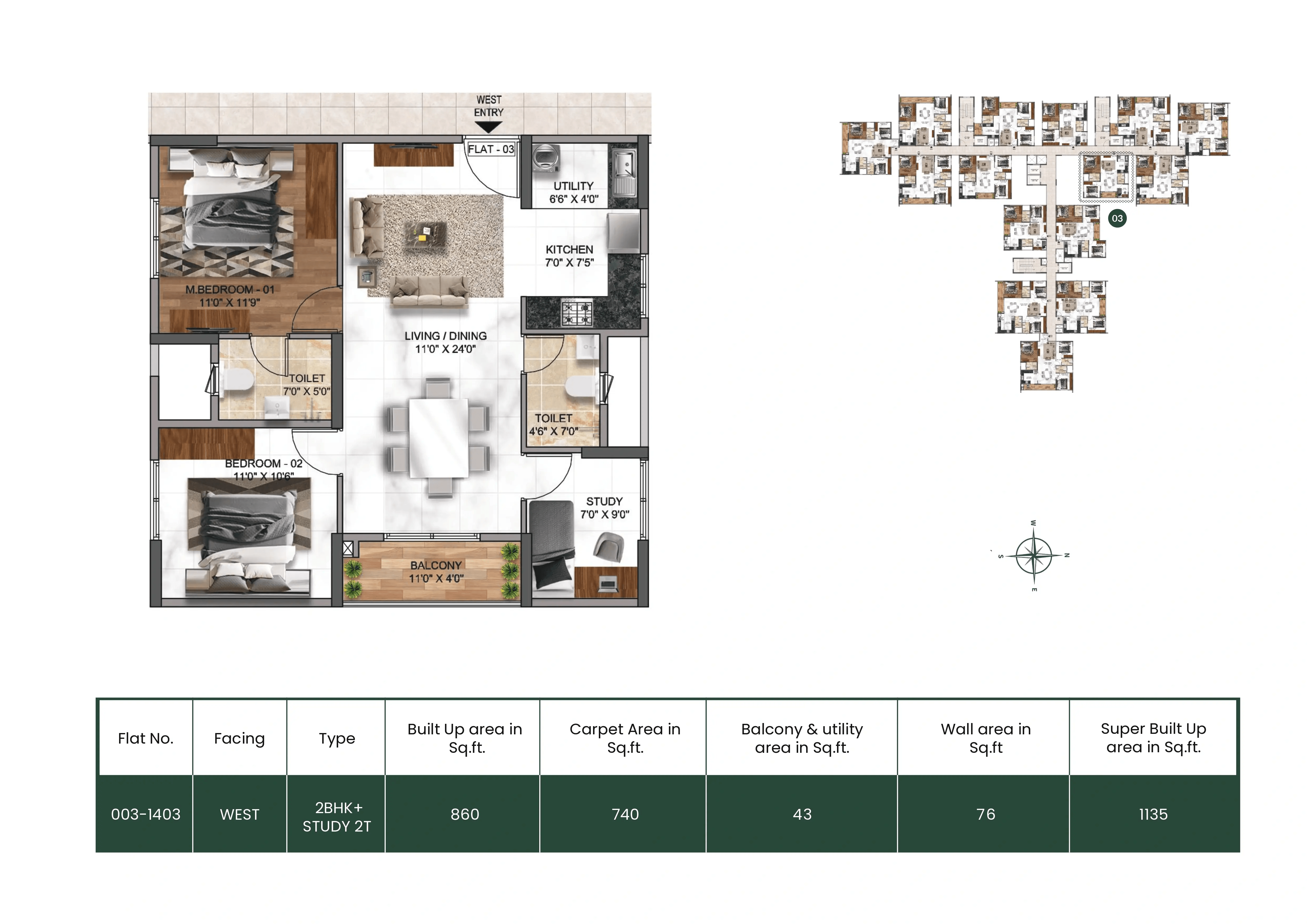 Unit plan - 740 sq.ft.
