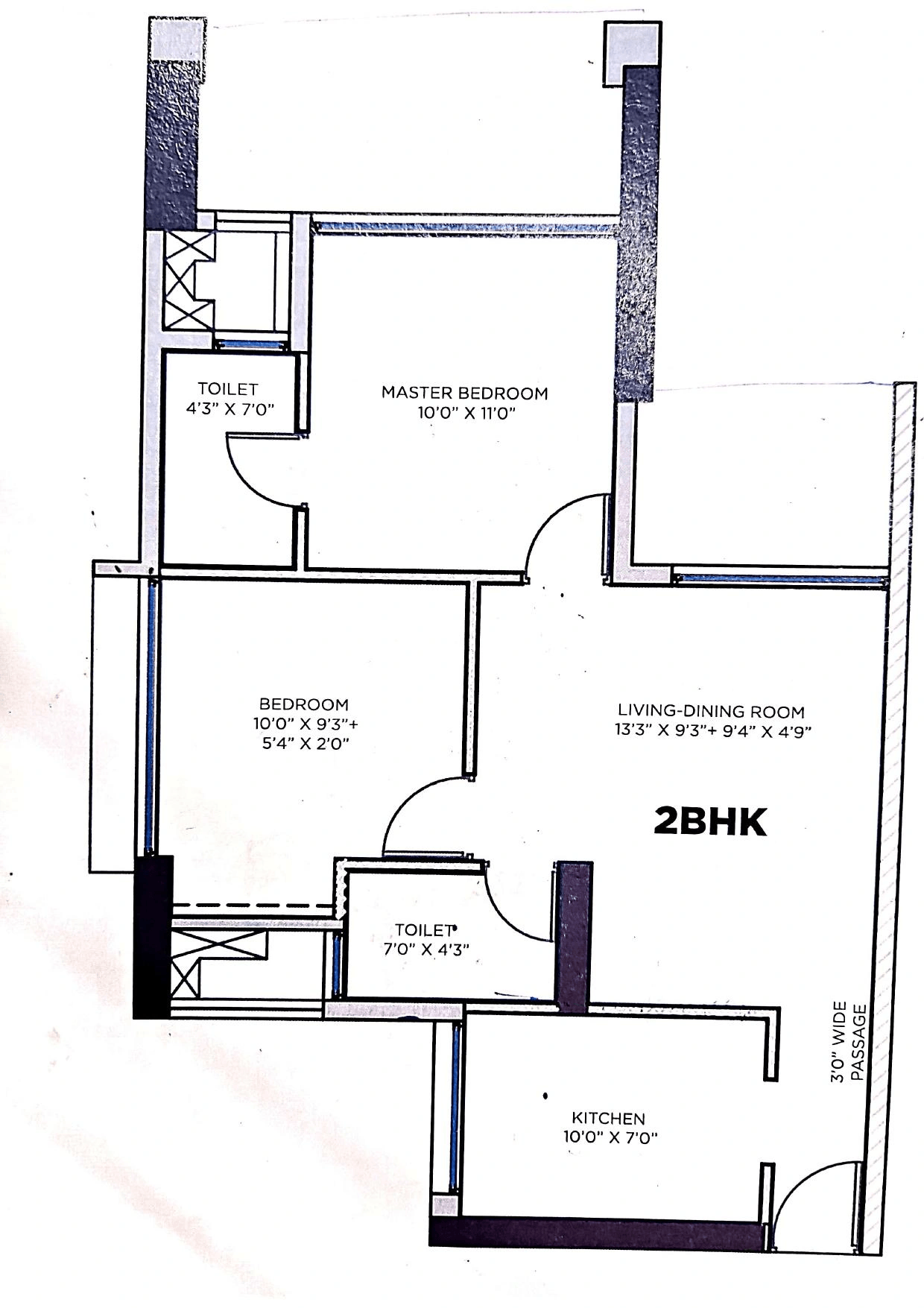 Unit plan - 632 sq.ft.