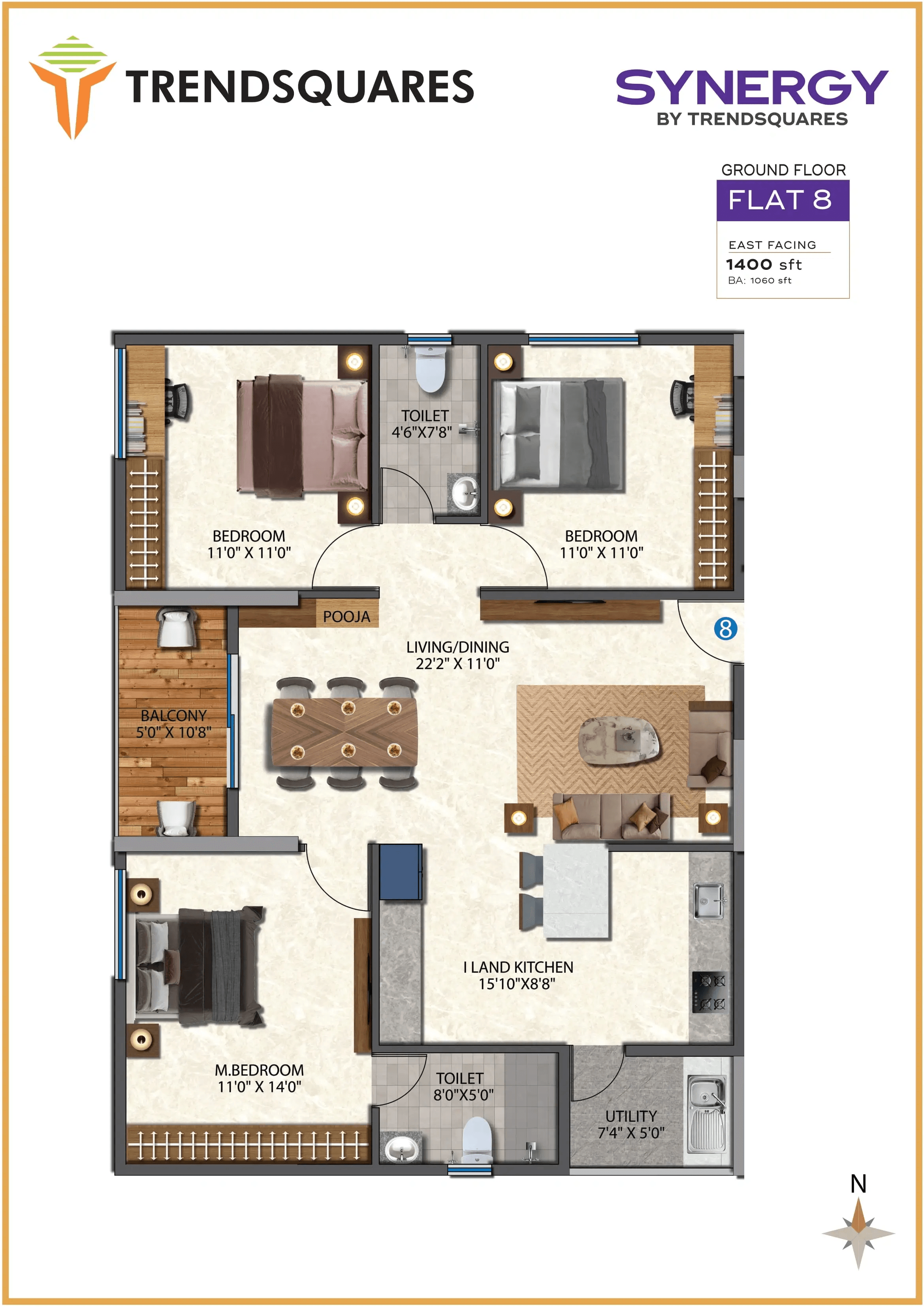 Unit plan - 1060 sq.ft.
