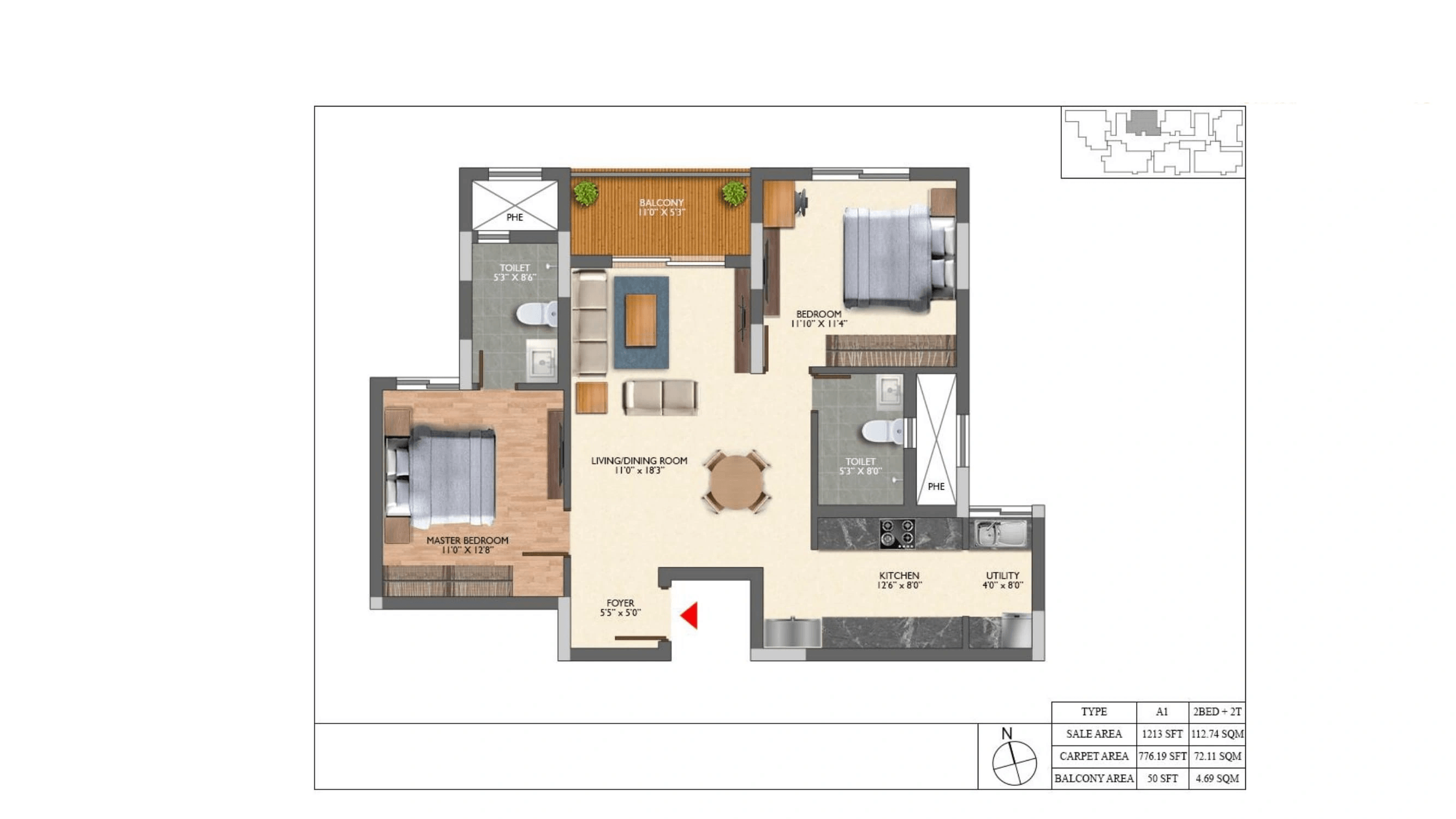 Unit plan - 776 sq.ft.