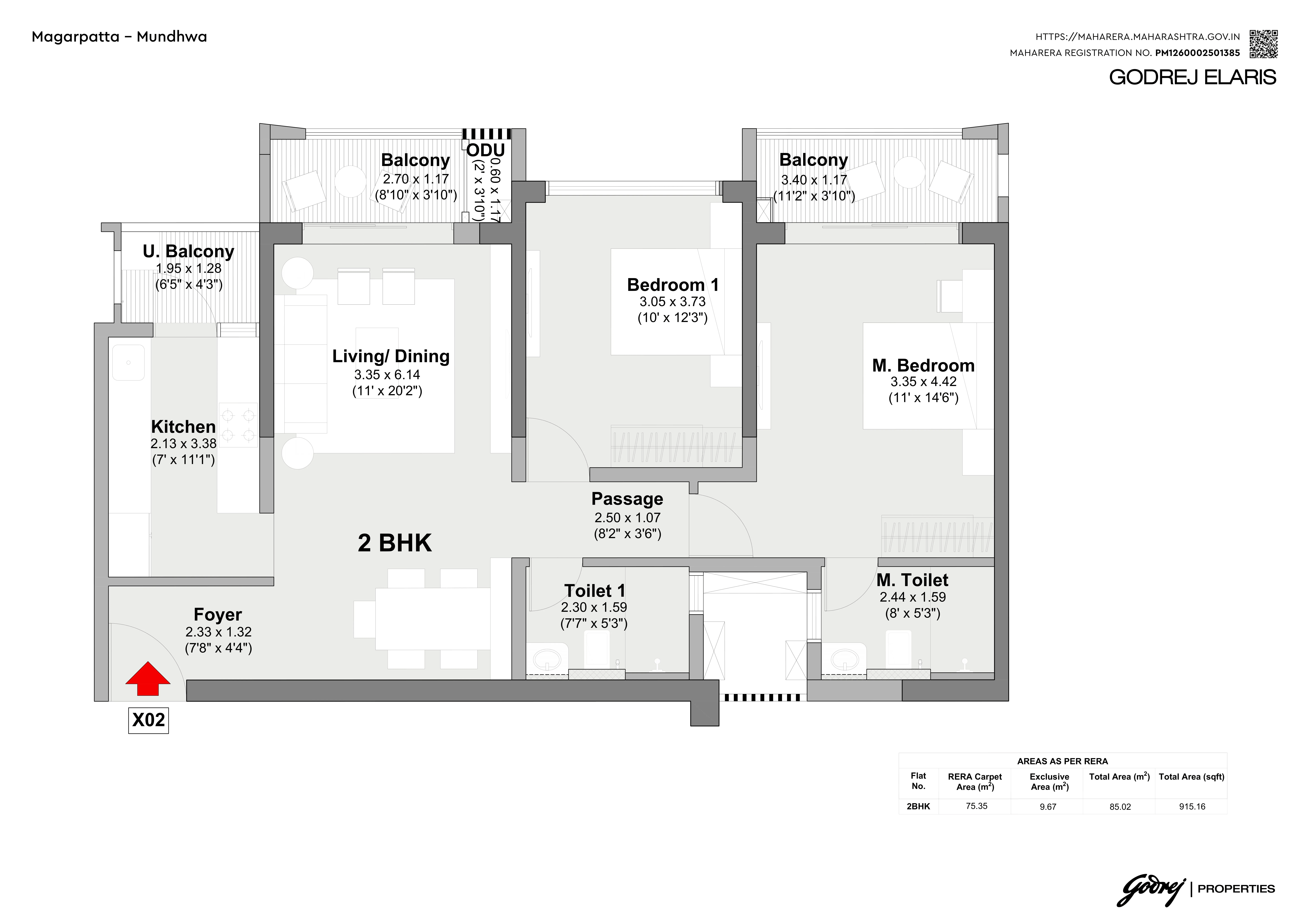 Unit plan - 915 sq.ft.