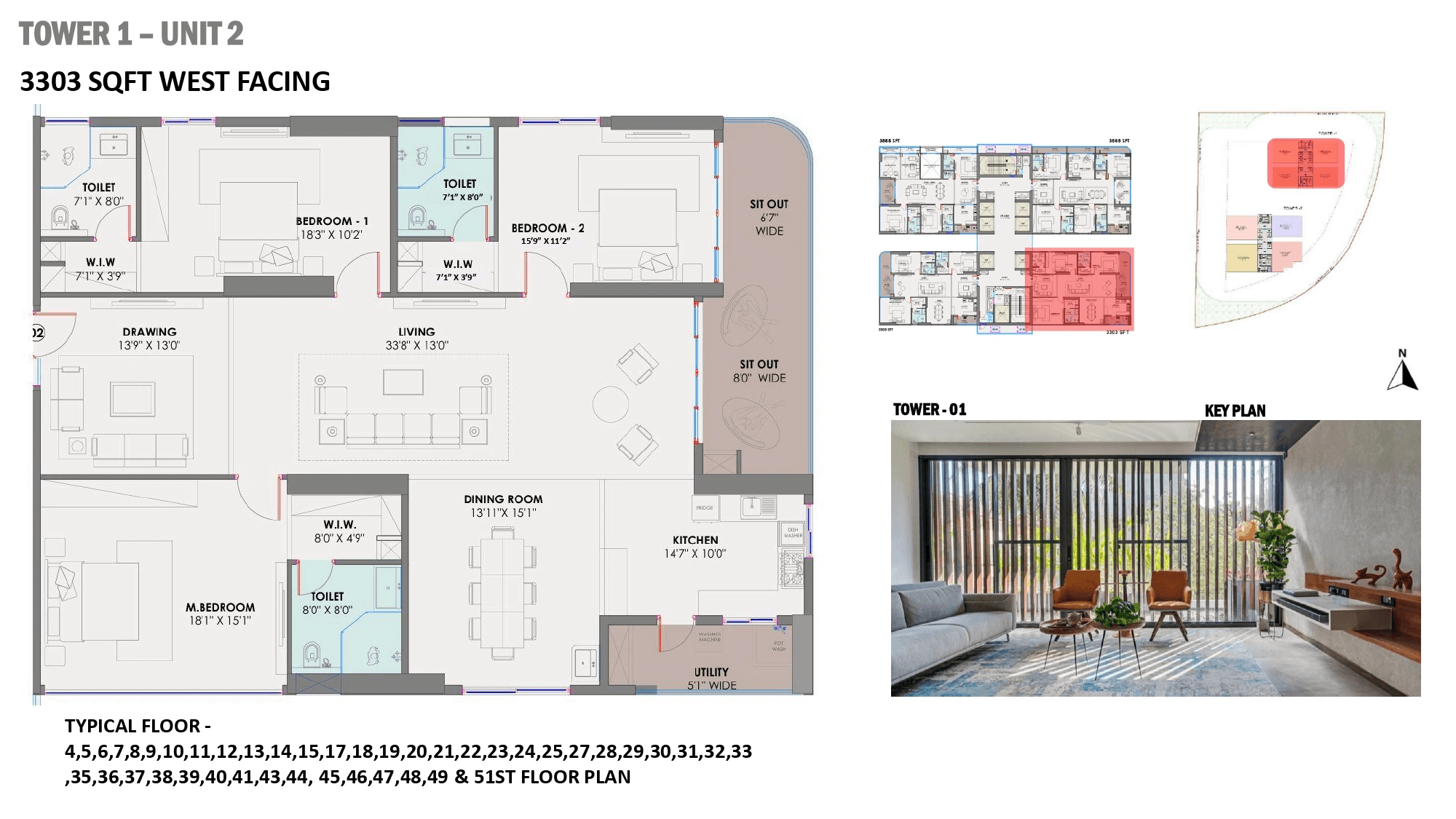 Trilight Rise With 9 Unit plan - 2312 sq.ft.