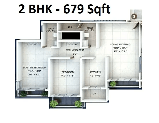Unit plan - 679 sq.ft.
