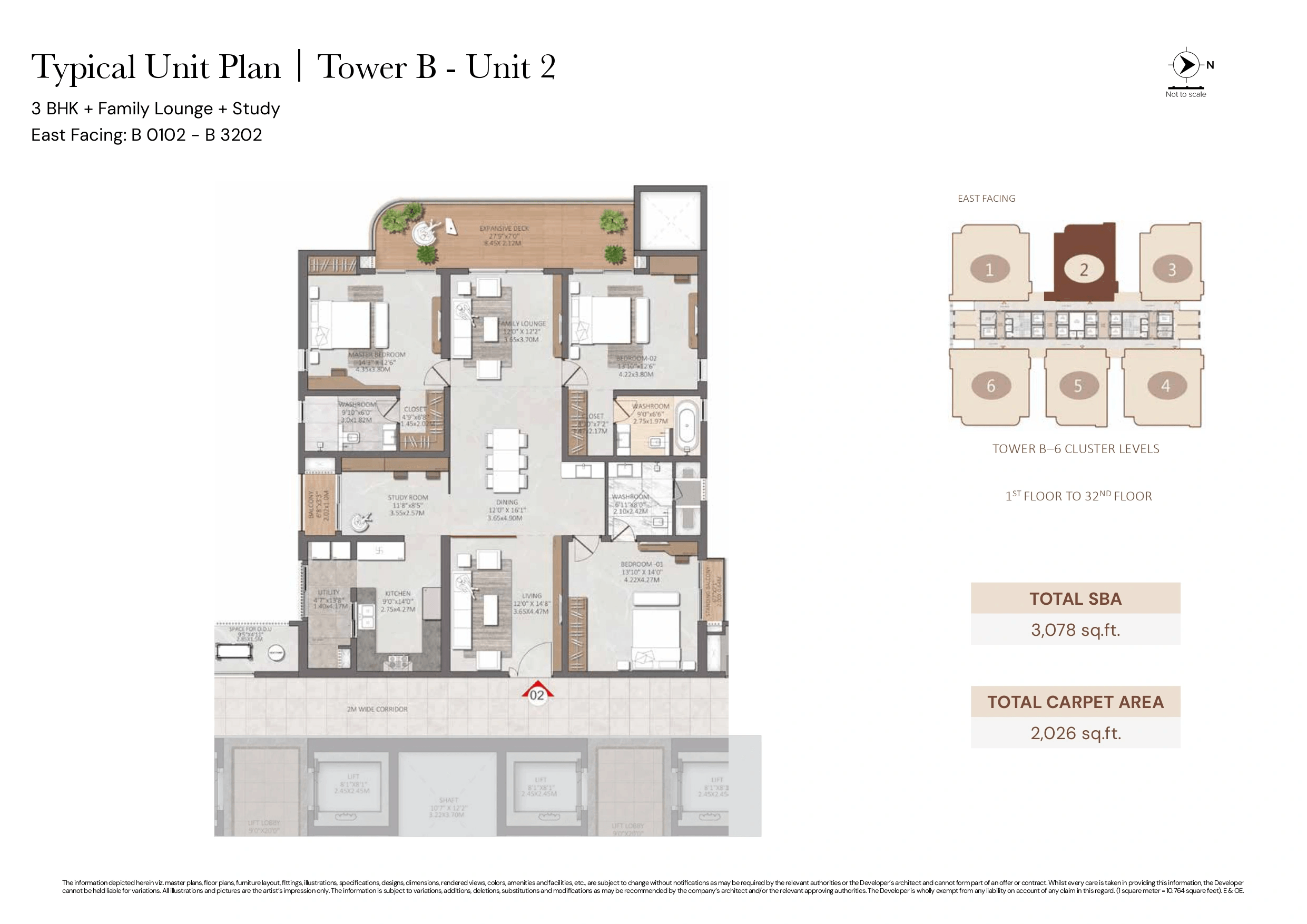 Brigade Gateway Unit plan - 2026 sq.ft.