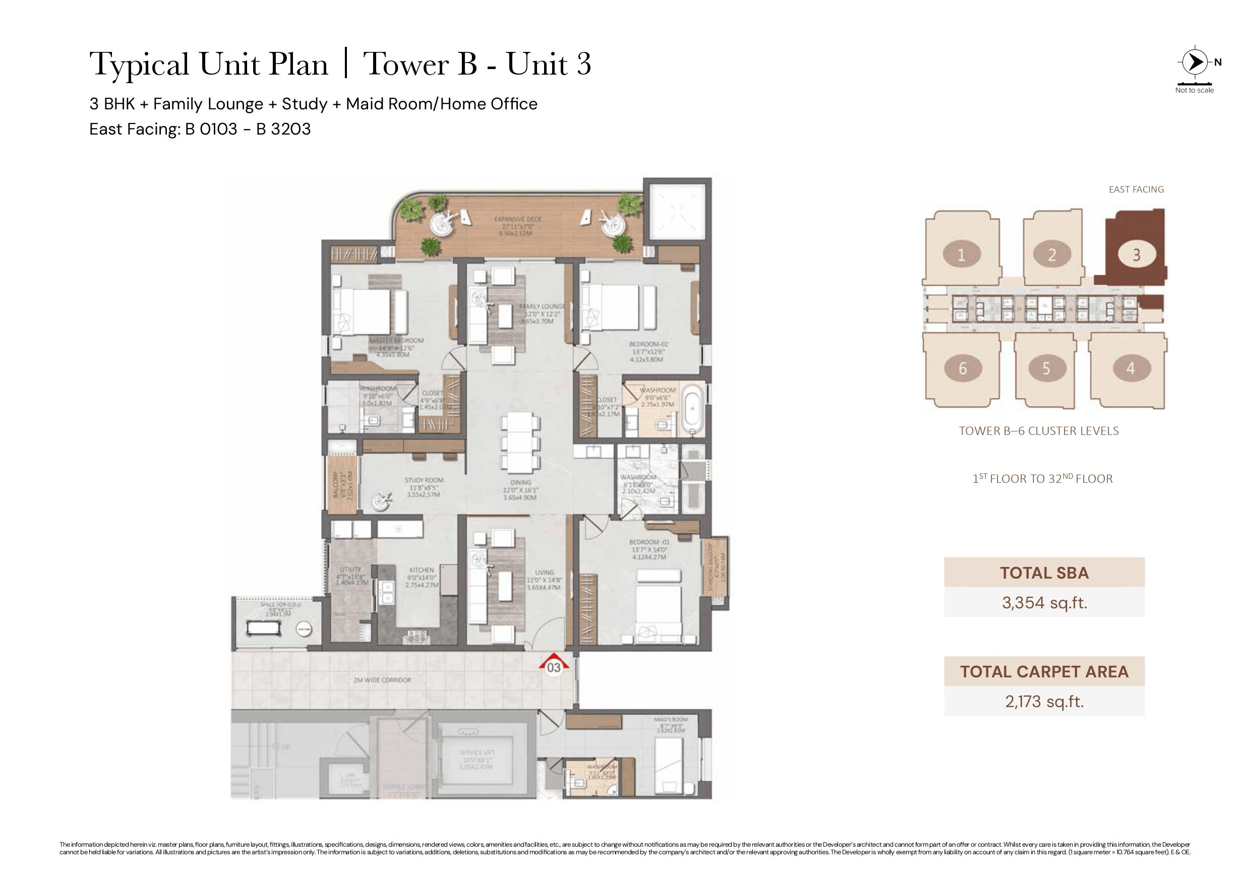 Brigade Gateway Unit plan - 2173 sq.ft.