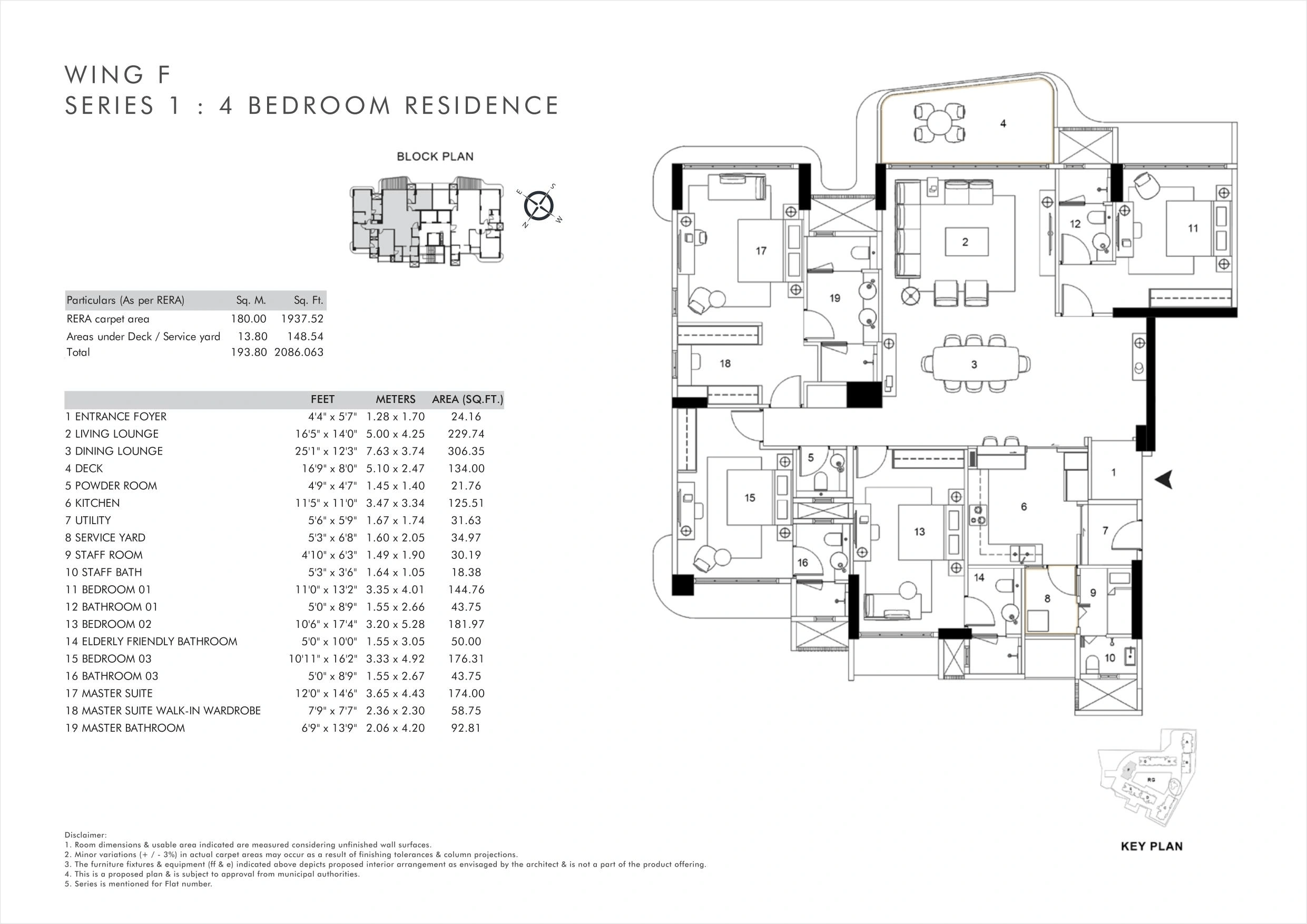 Rustomjee Balmoral Golflinks Unit plan - 2086 sq.ft.