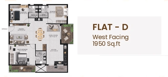 Vian Vayu Unit plan - 1365 sq.ft.