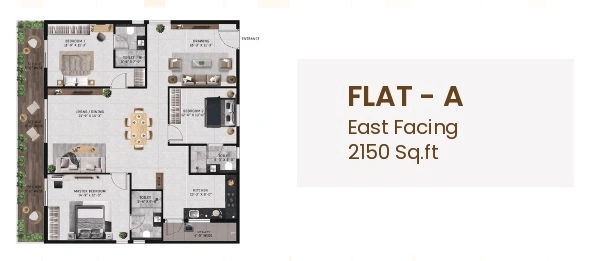 Vian Vayu Unit plan - 1715 sq.ft.