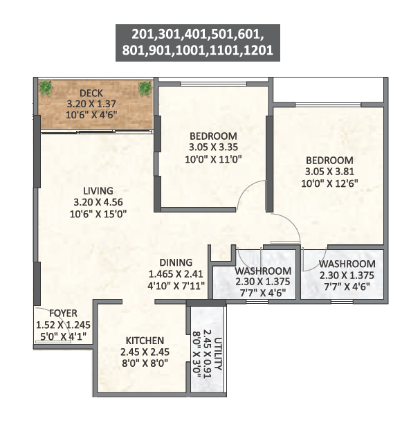 Unit plan - 711 sq.ft.