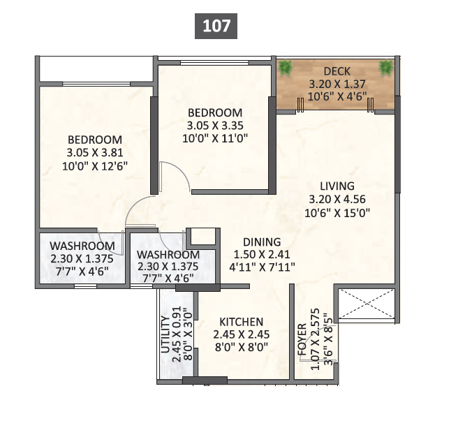 Esbee Keshav Nagar Unit plan - 722 sq.ft.