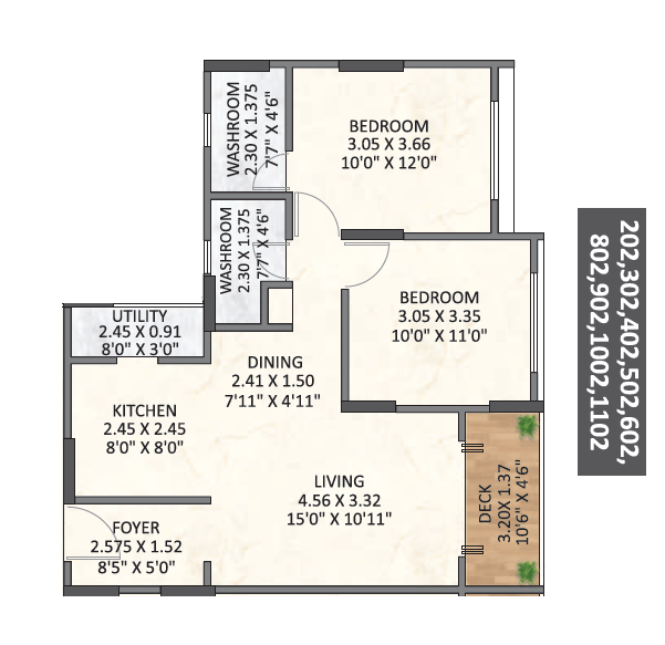 Esbee Keshav Nagar Unit plan - 730 sq.ft.