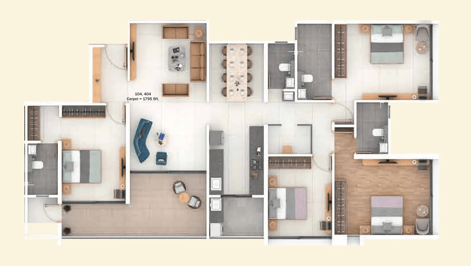 Unit plan - 1795 sq.ft.