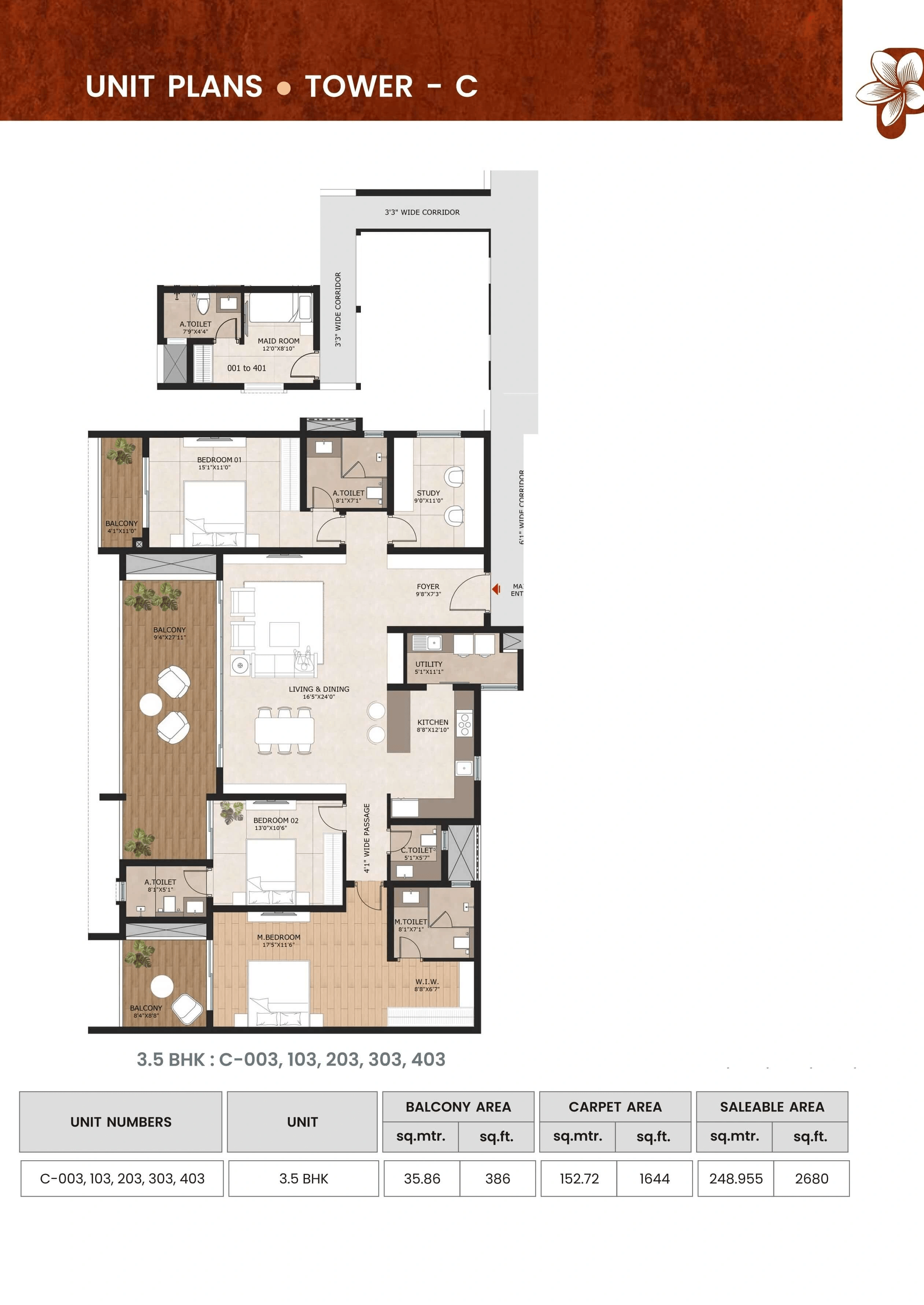 Unit plan - 2030 sq.ft.