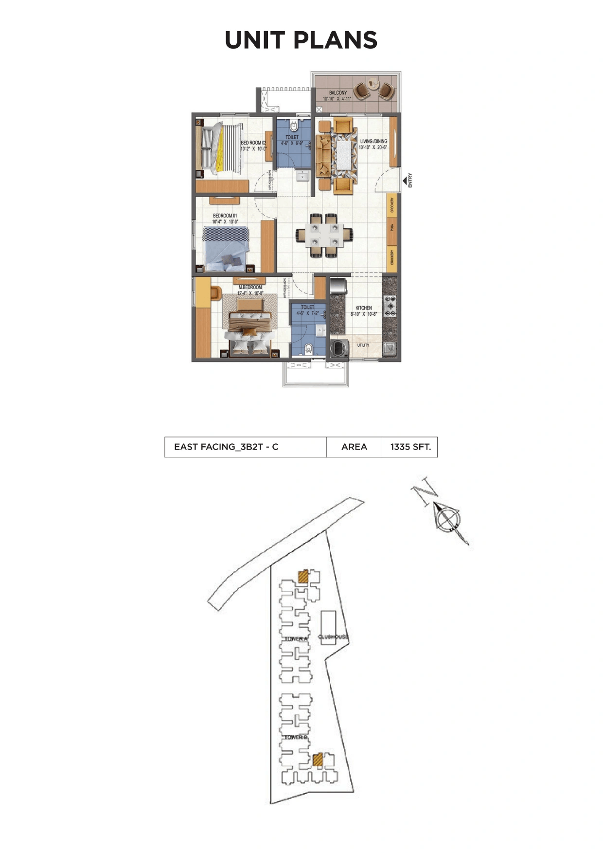 Urbanrise Opulence Unit plan - 935 sq.ft.