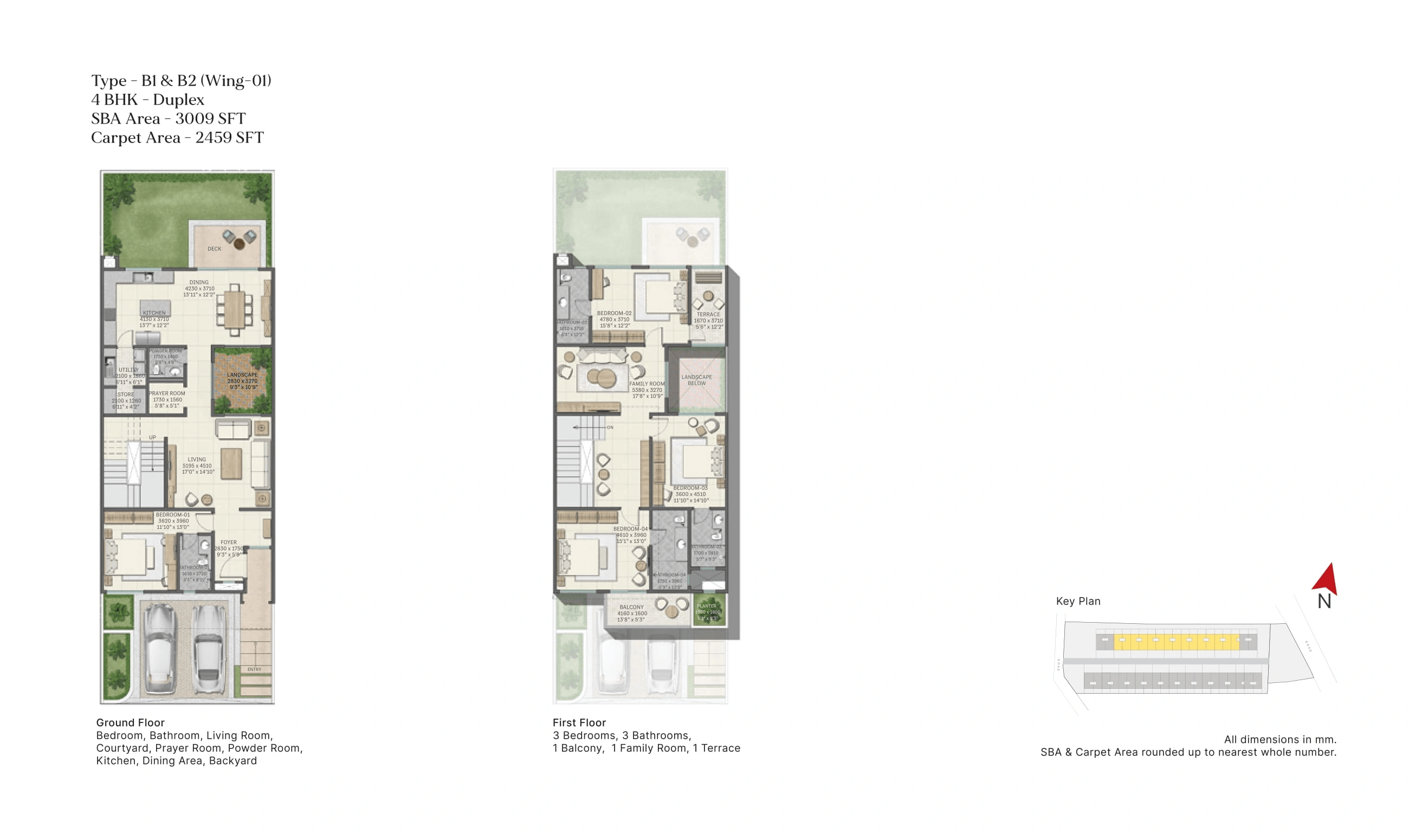 Sobha Galera Unit plan - 2459 sq.ft.