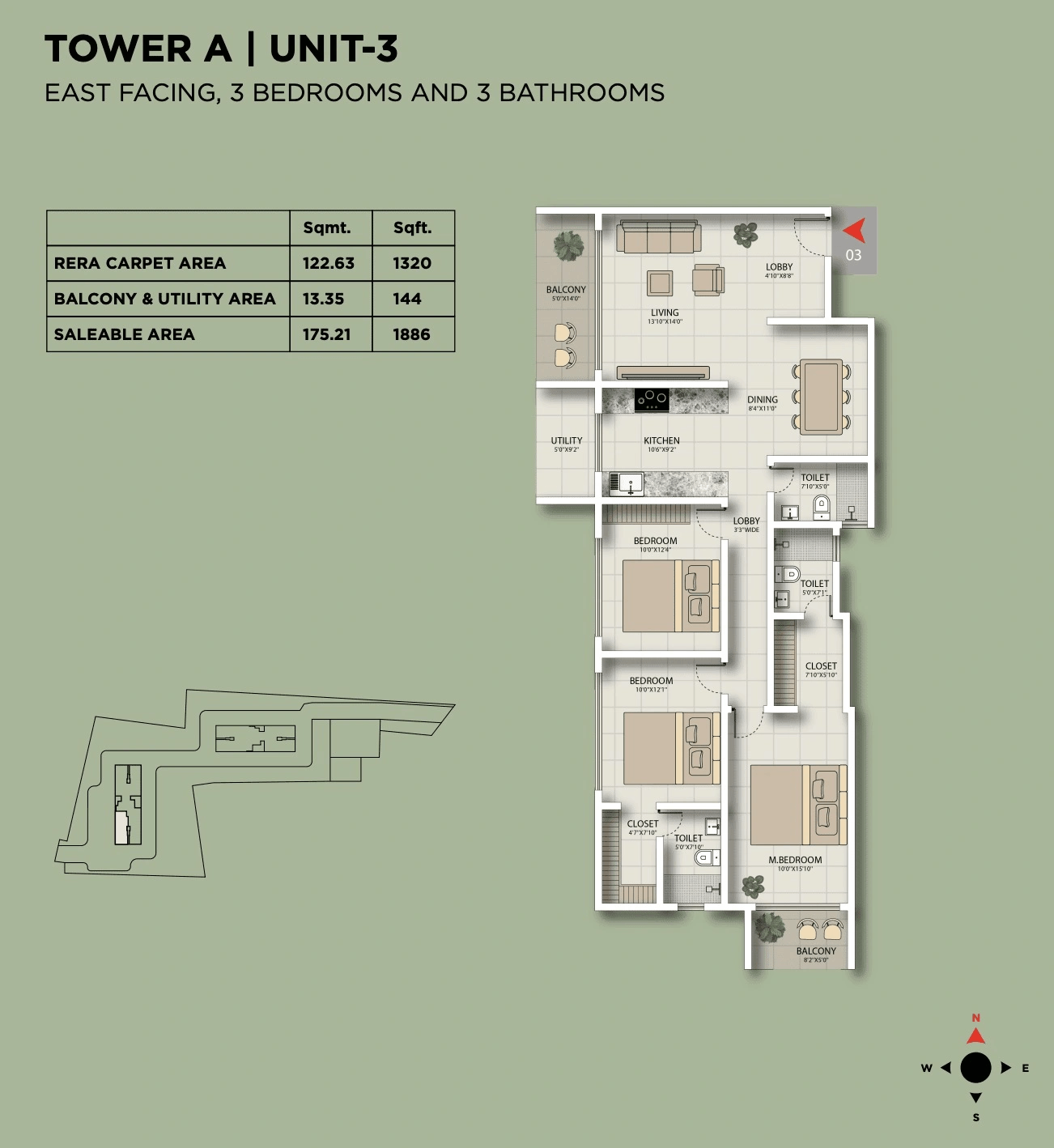Urbanest Eastfield Unit plan - 1320 sq.ft.