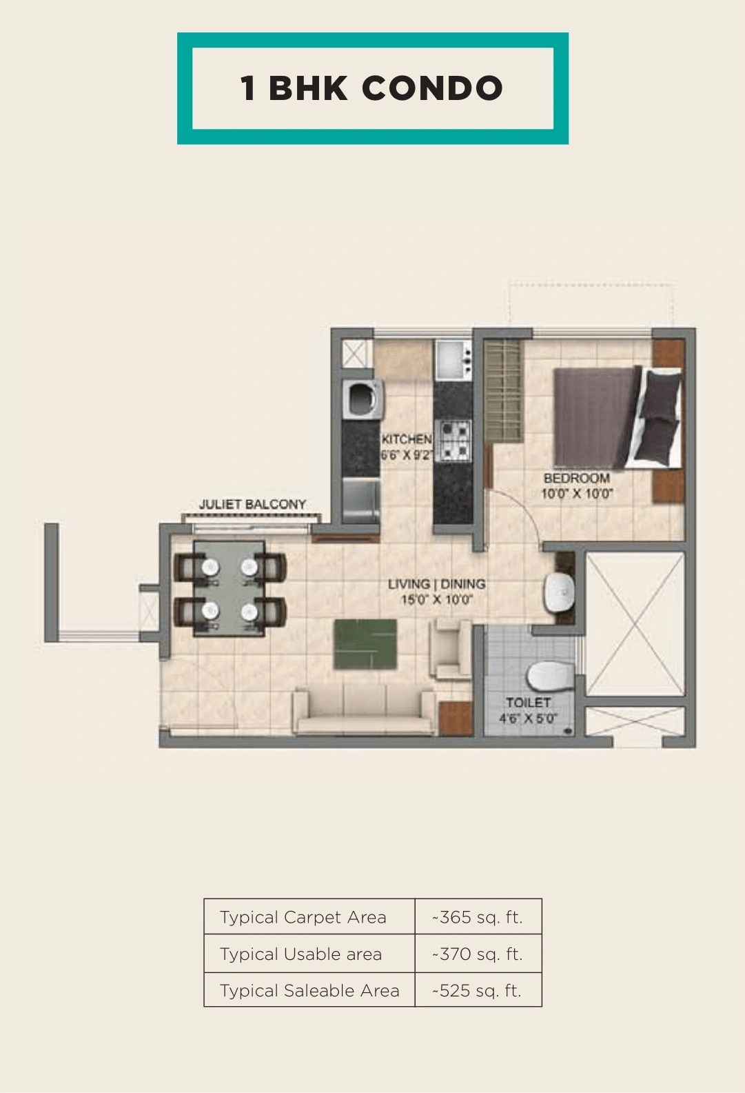 Unit plan - 365 sq.ft.