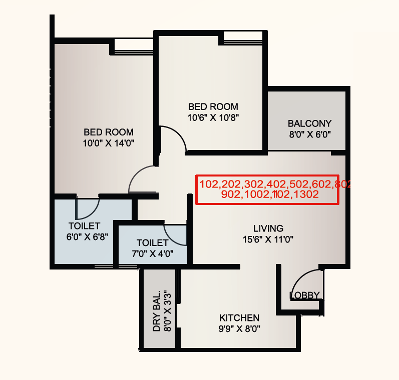 Unit plan - 740 sq.ft.