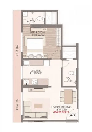 Unit plan - 464 sq.ft.