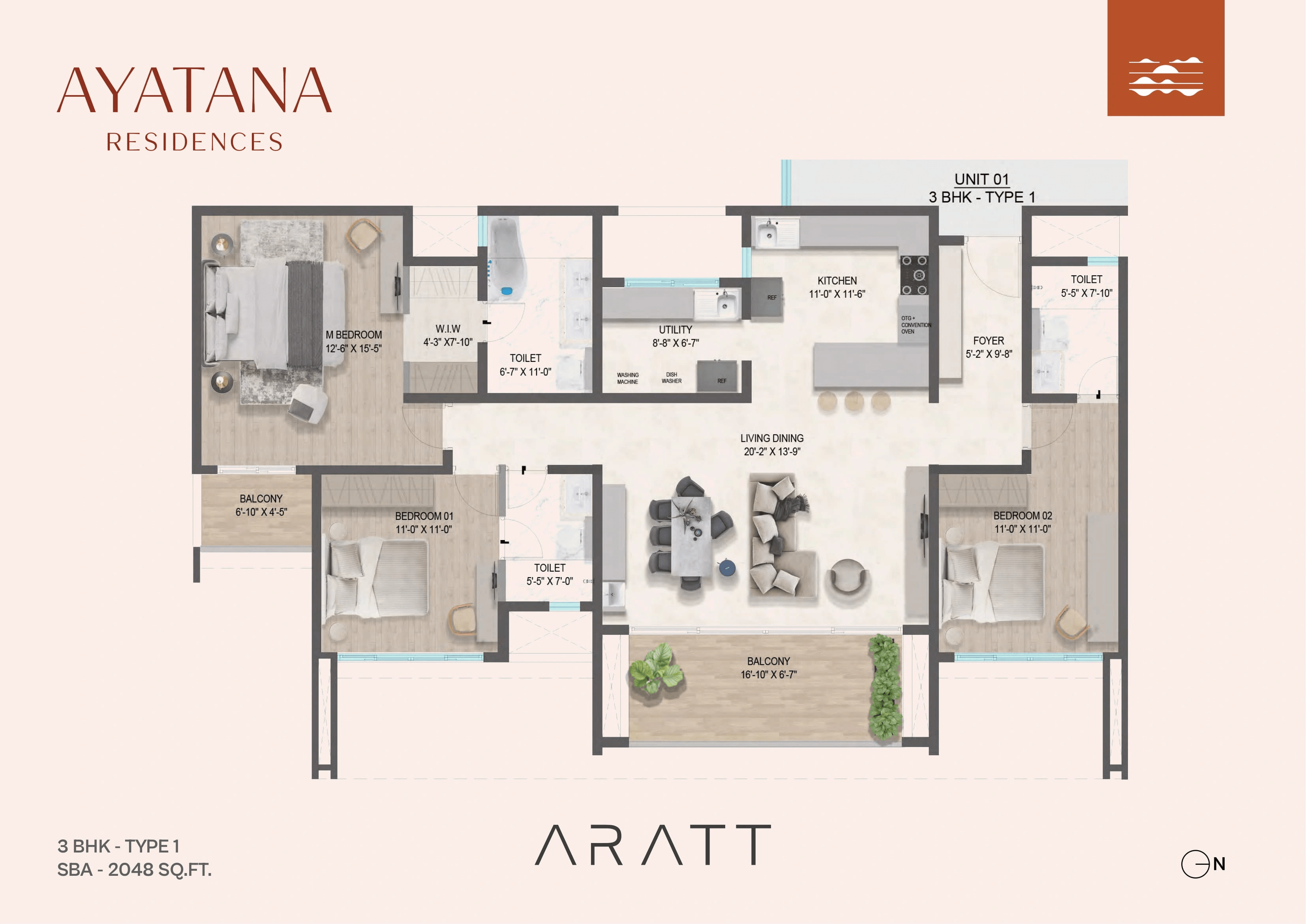 Unit plan - 1433 sq.ft.