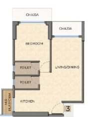 Unit plan - 464 sq.ft.