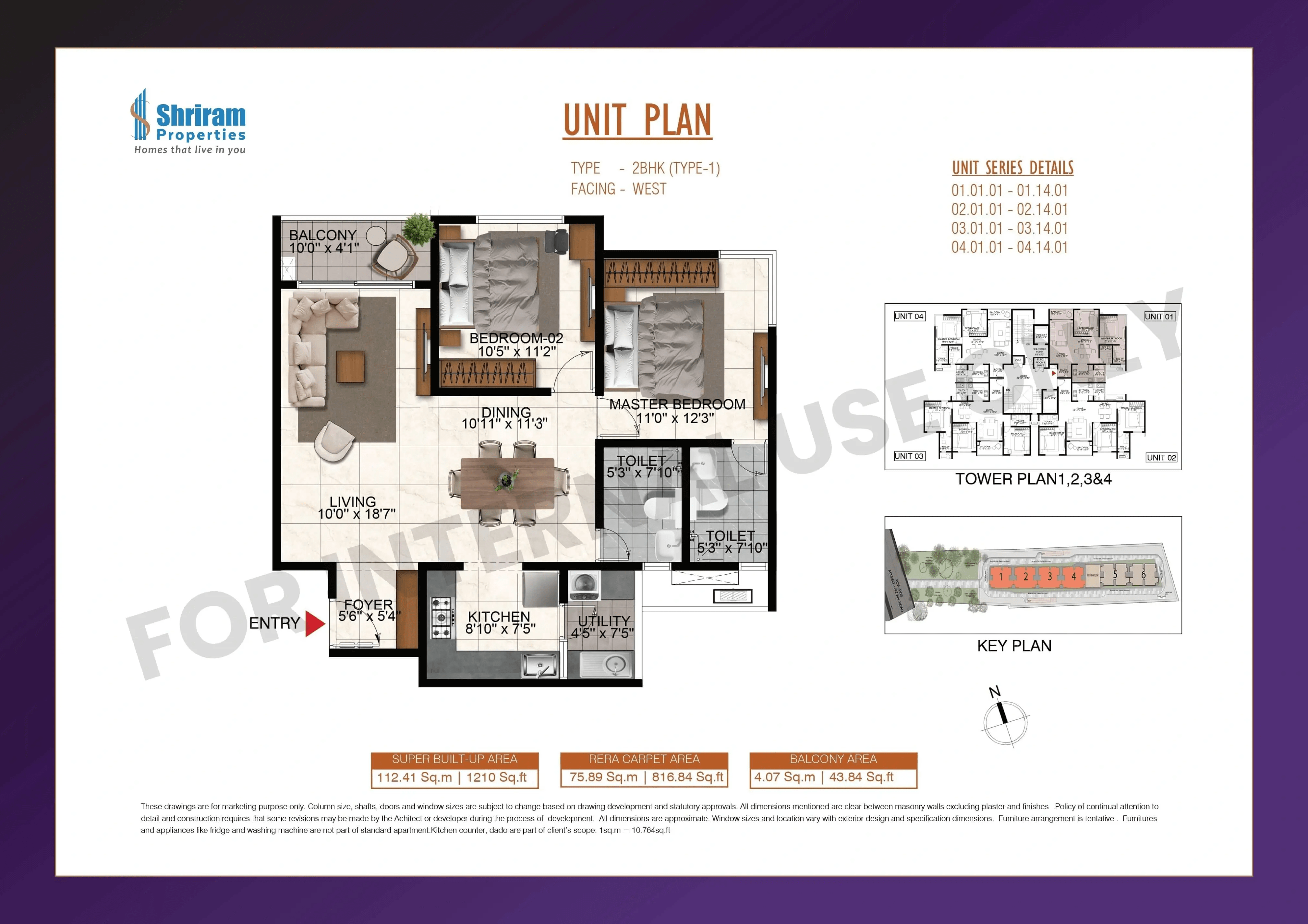 Unit plan - 847 sq.ft.