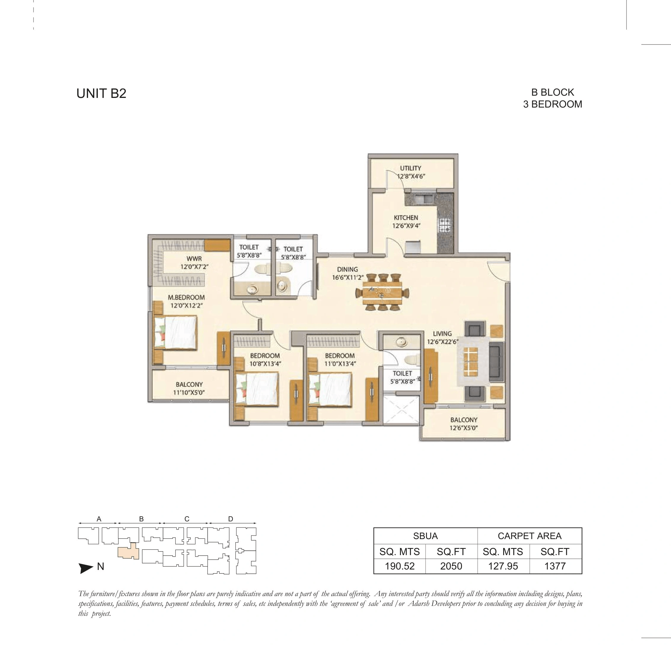 Unit plan - 1377 sq.ft.