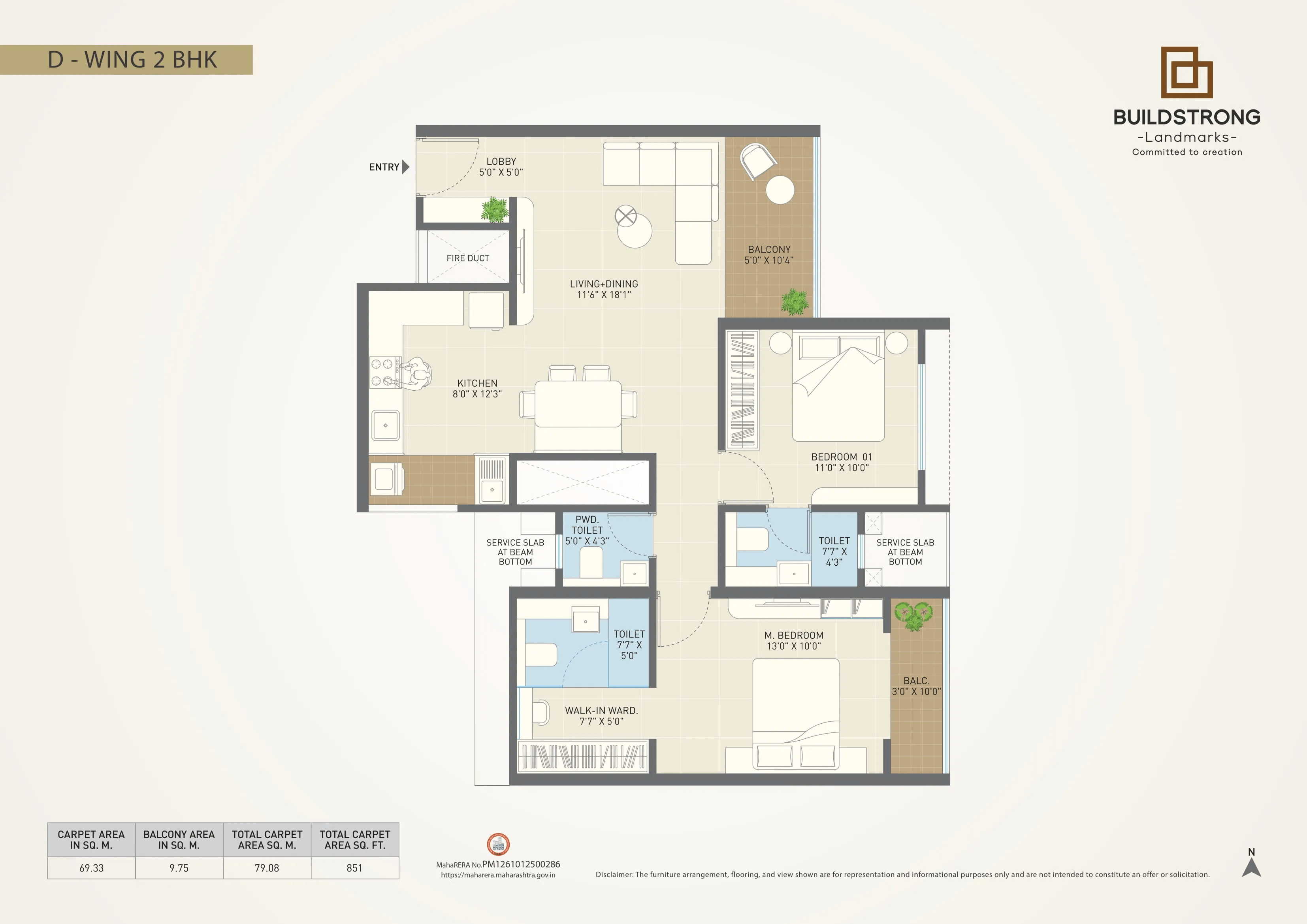 Buildstrong The Hallmark Unit plan - 851 sq.ft.
