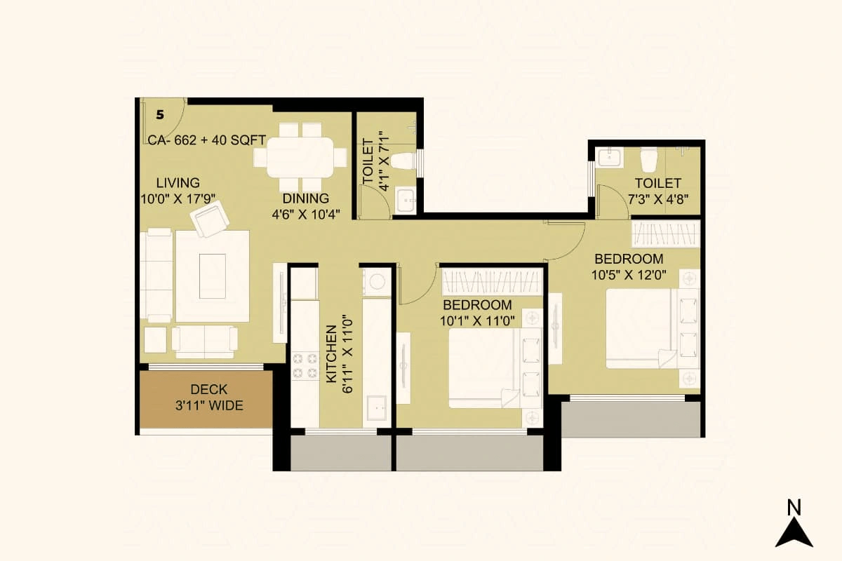 Siya Vishwaraja Unit plan - 702 sq.ft.