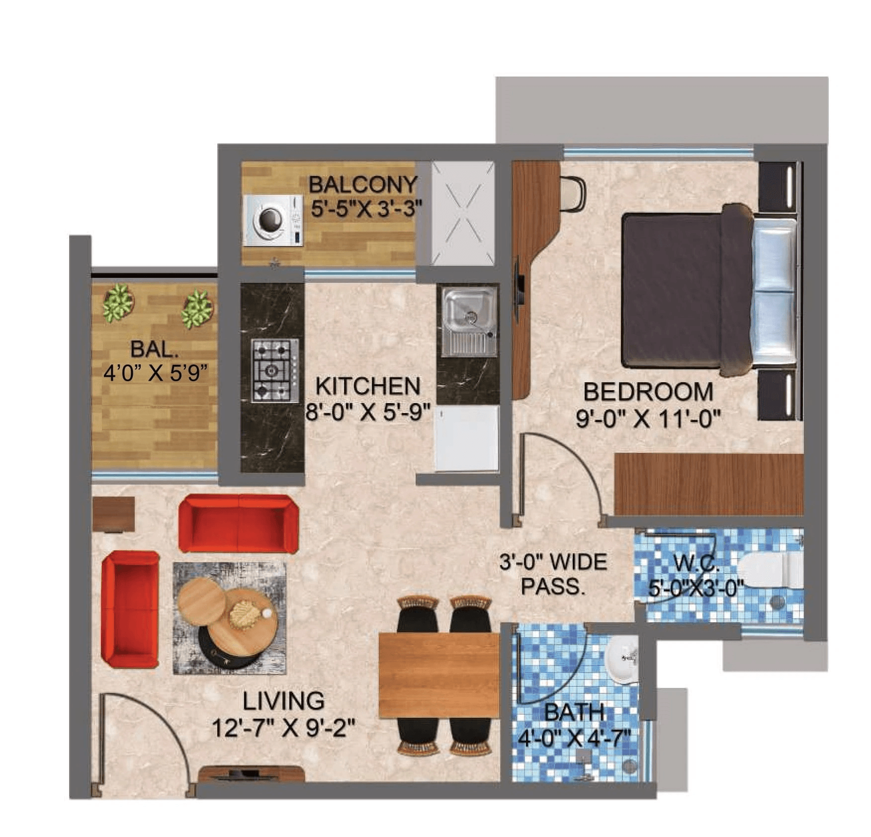 Arihant Sports City Unit plan - 367 sq.ft.