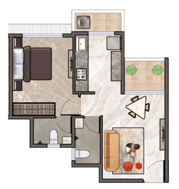 Siddhivinayak Signature City Unit plan - 500 sq.ft.