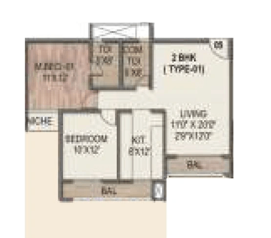 Sai World City Unit plan - 620 sq.ft.