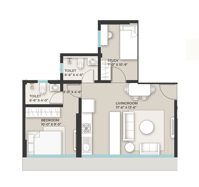 Mahesh Rudraksh Towers Unit plan - 490 sq.ft.