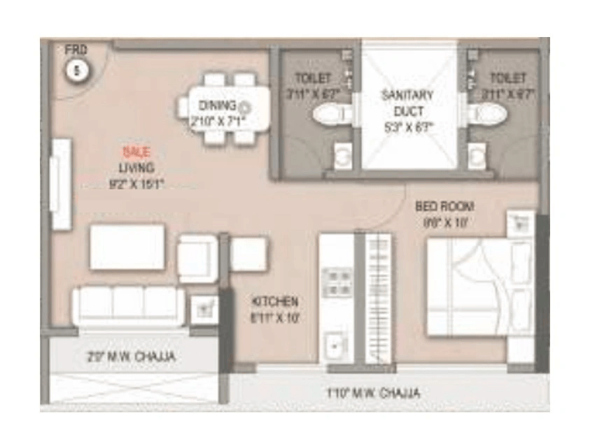 Vineet Sai Orion Unit plan - 449 sq.ft.