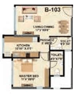 Unit plan - 431 sq.ft.