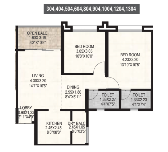 Merlin Elementa Unit plan - 727 sq.ft.