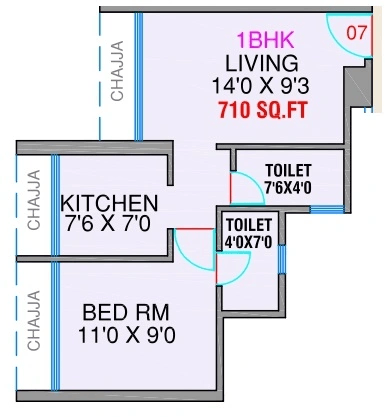 Unit plan - 420 sq.ft.