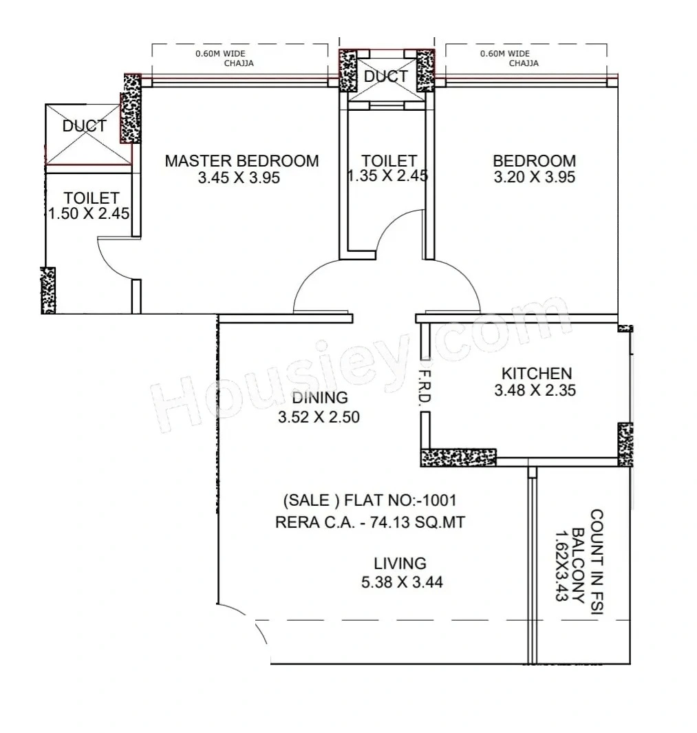 Trec Aangan Unit plan - 860 sq.ft.