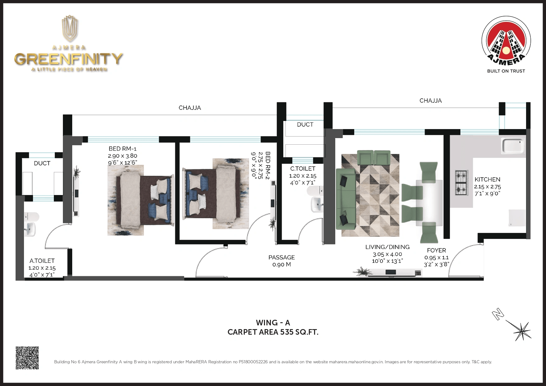Unit plan - 535 sq.ft.