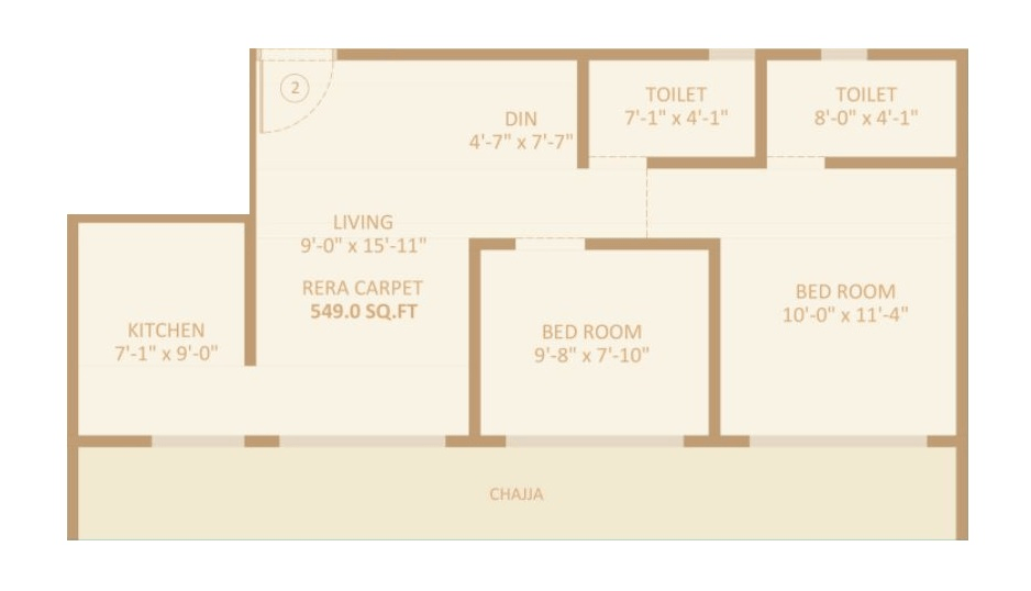 Avant Buzz Unit plan - 549 sq.ft.