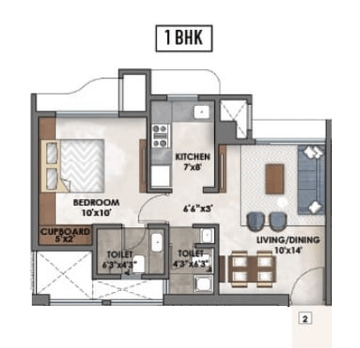 Unit plan - 390 sq.ft.