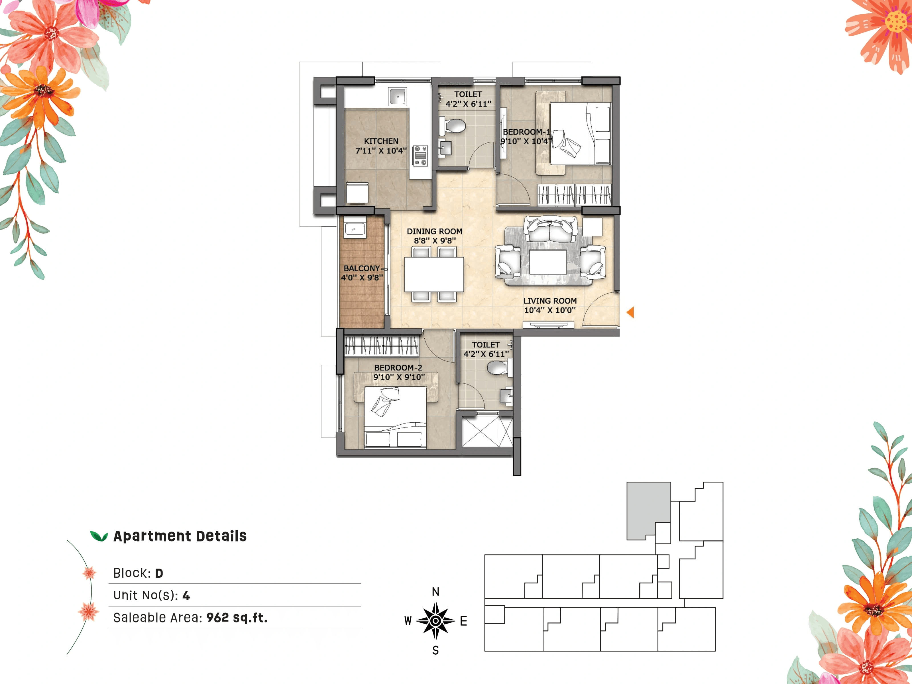 Unit plan - 625 sq.ft.