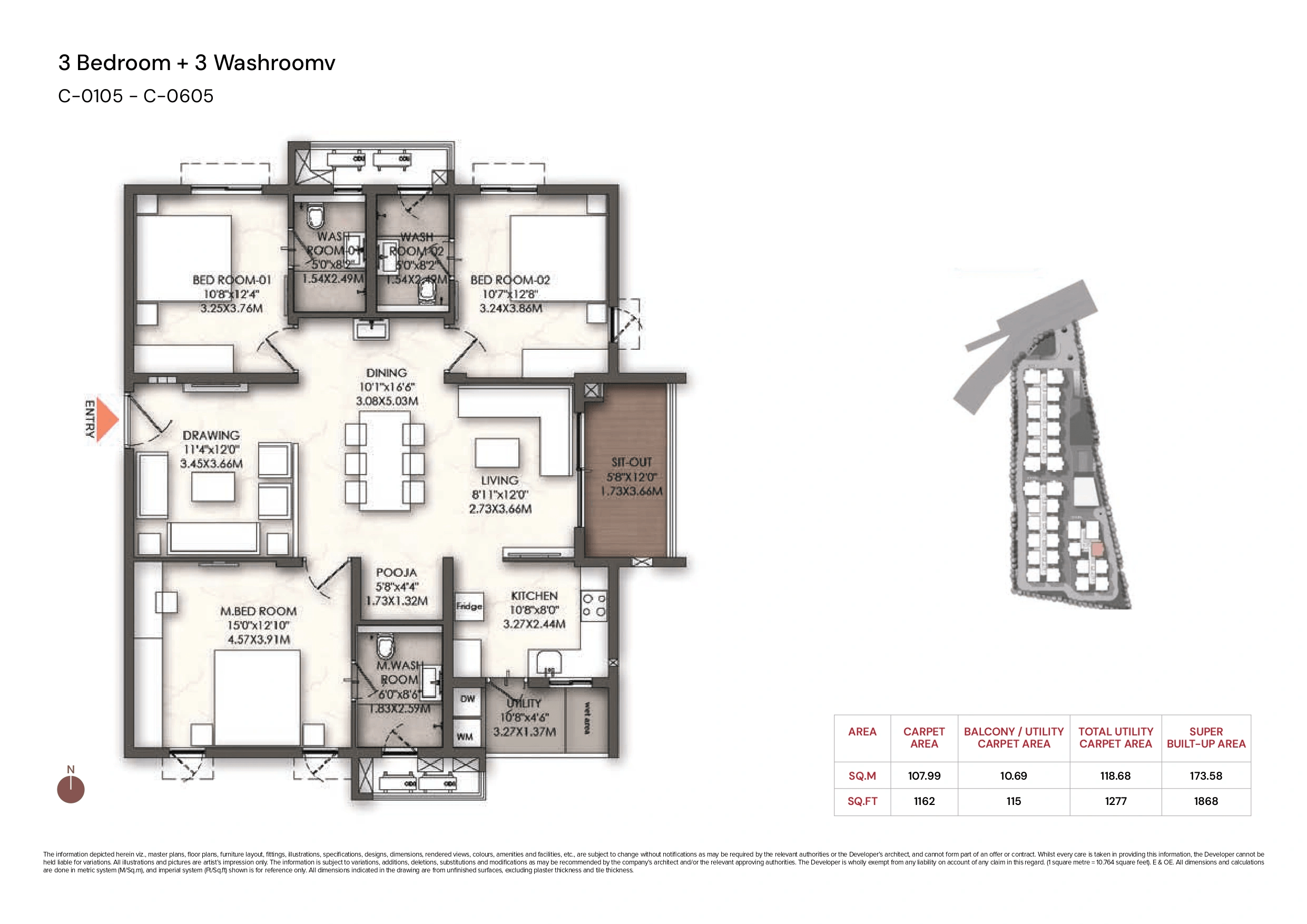 Unit plan - 1162 sq.ft.