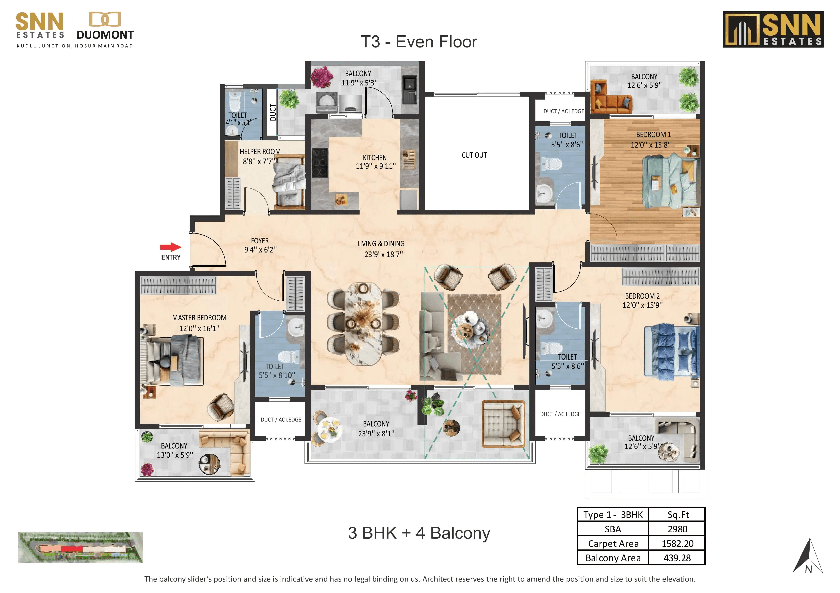 SNN Duomont Unit plan - 1582 sq.ft.