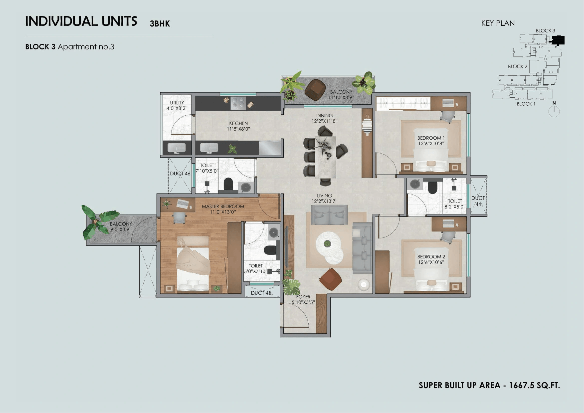 Unit plan - 1057 sq.ft.