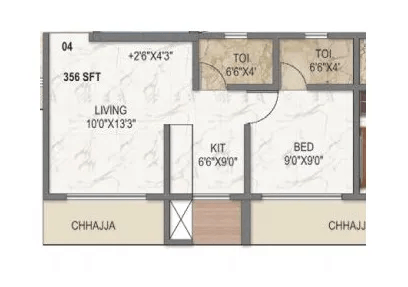 Unit plan - 356 sq.ft.