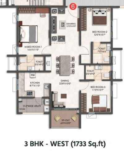 Unit plan - 1120 sq.ft.