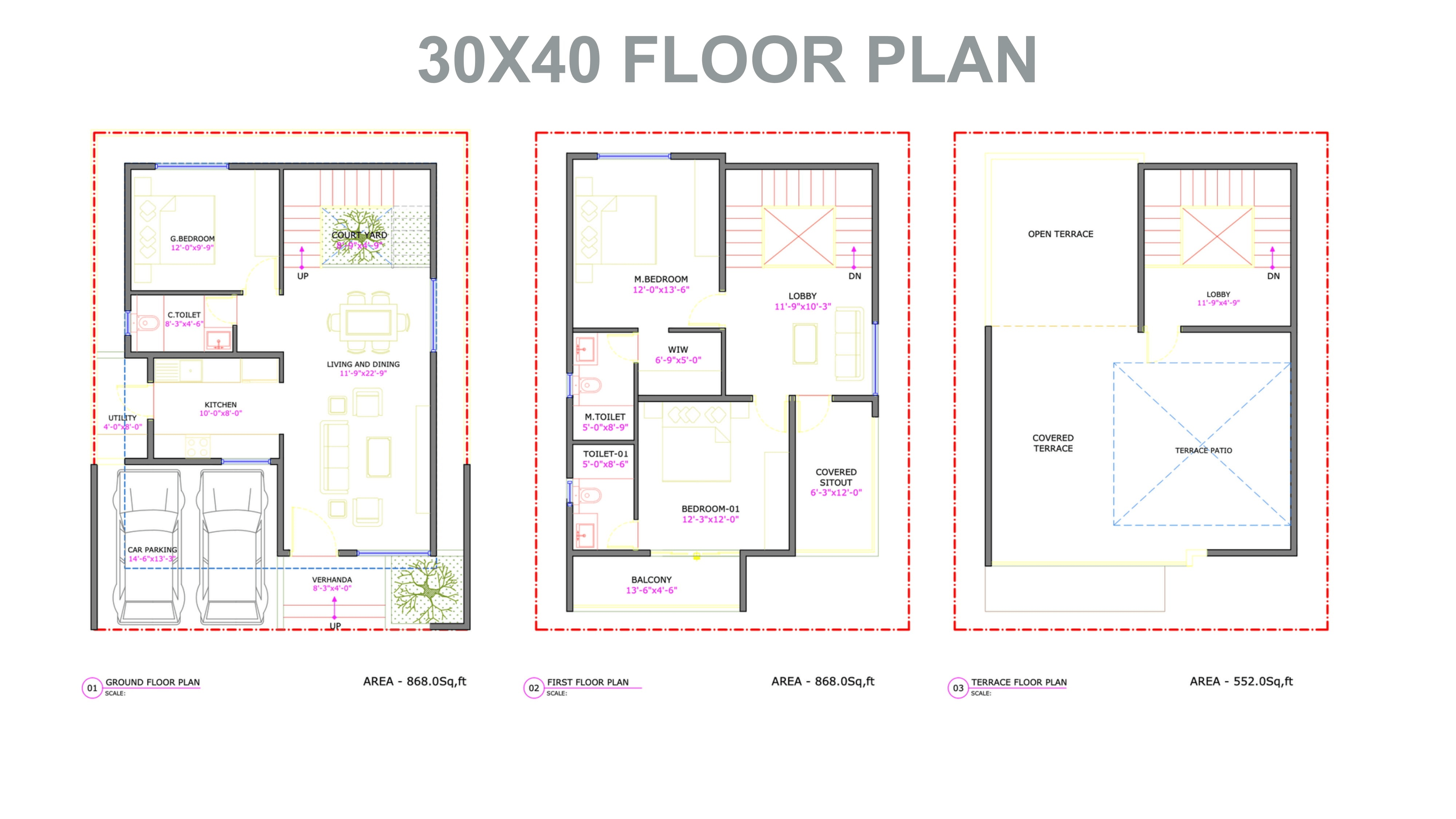 Subha Villamor Unit plan - 996 sq.ft.