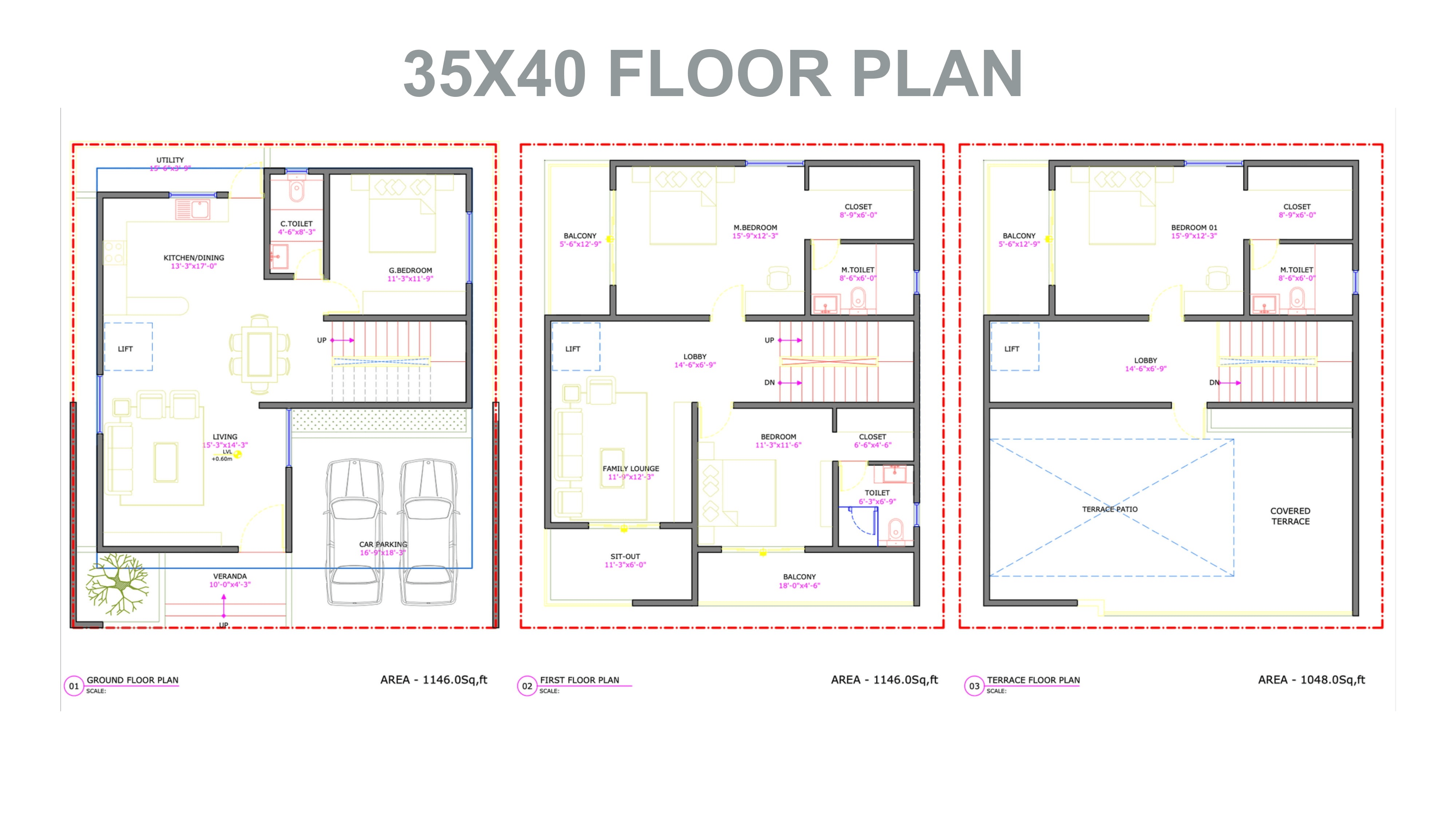 Subha Villamor Unit plan - 1365 sq.ft.
