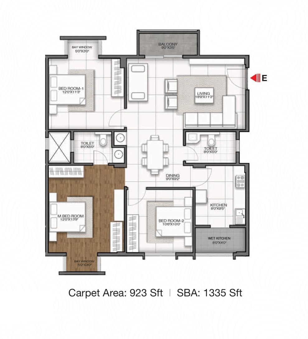 GR Sitara Unit plan - 924 sq.ft.